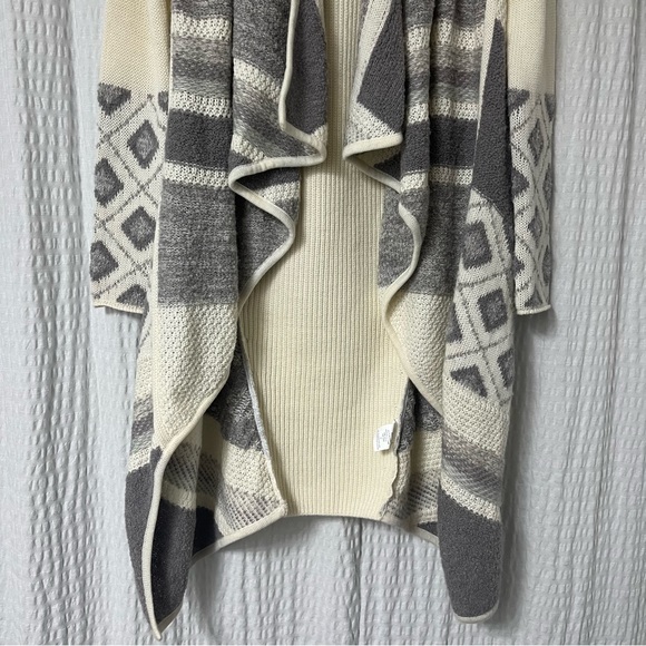 Vince Textured Graphic Wool and Alpaca Cardigan Sweater Iroy/Gray Women’s XS - Picture 4 of 13